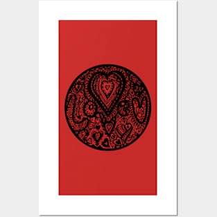 Valentine Circle of Hearts Aussie Tangle Transparent Posters and Art